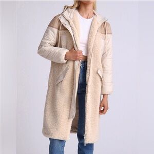 7 For All Mankind Cream and Tan Teddy Jacket